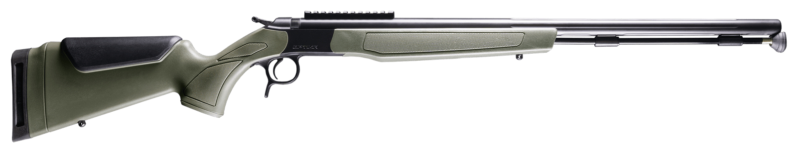 CVA PR2048NM Optima  50 Cal 26" Black Nitride Fluted Barrel, 0 MOA Picatinny Rail, Black Steel Receiver, Fixed OD Green Synthetic Stock