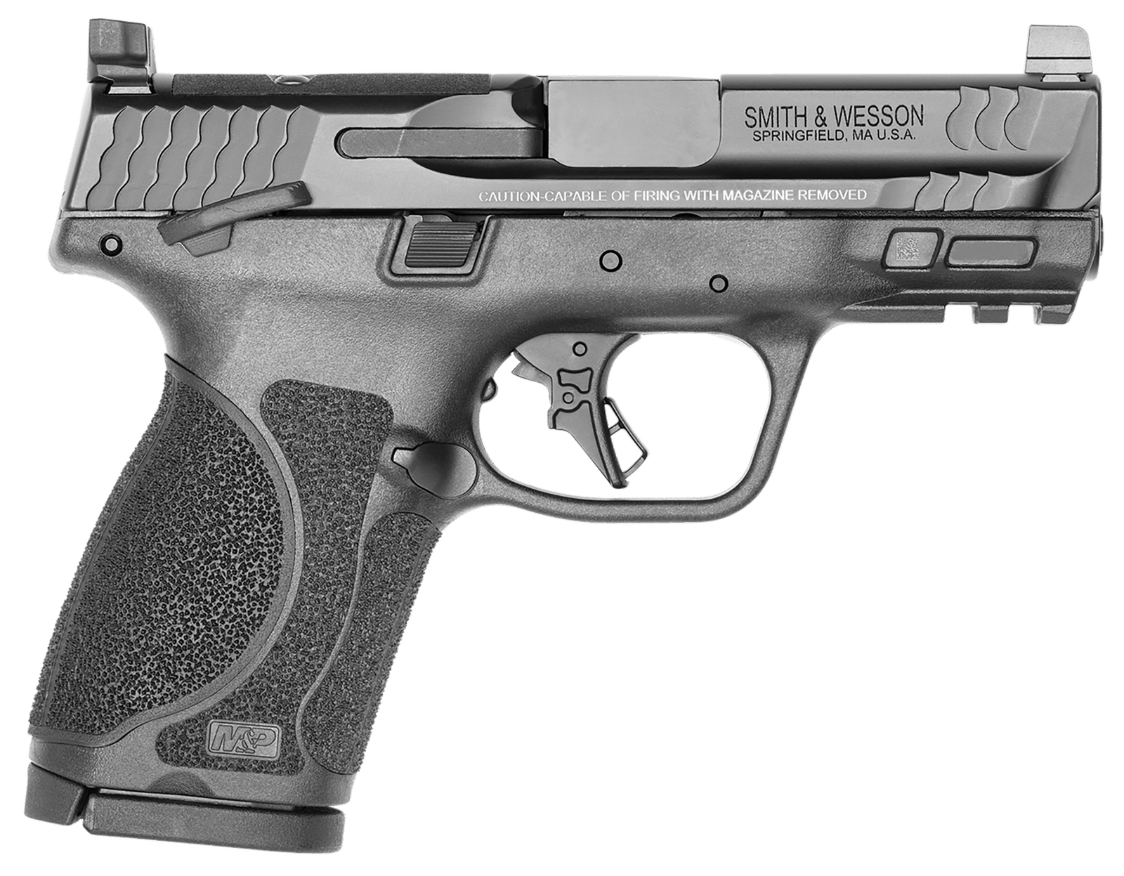 Smith & Wesson 13570 M&P M2.0  Compact 9mm Luger 15+1, 3.60" Black Armornite Stainless Steel Barrel & Optic Cut/Serrated Stainless Steel Slide, Matte Black Polymer Frame w/Picatinny Rail