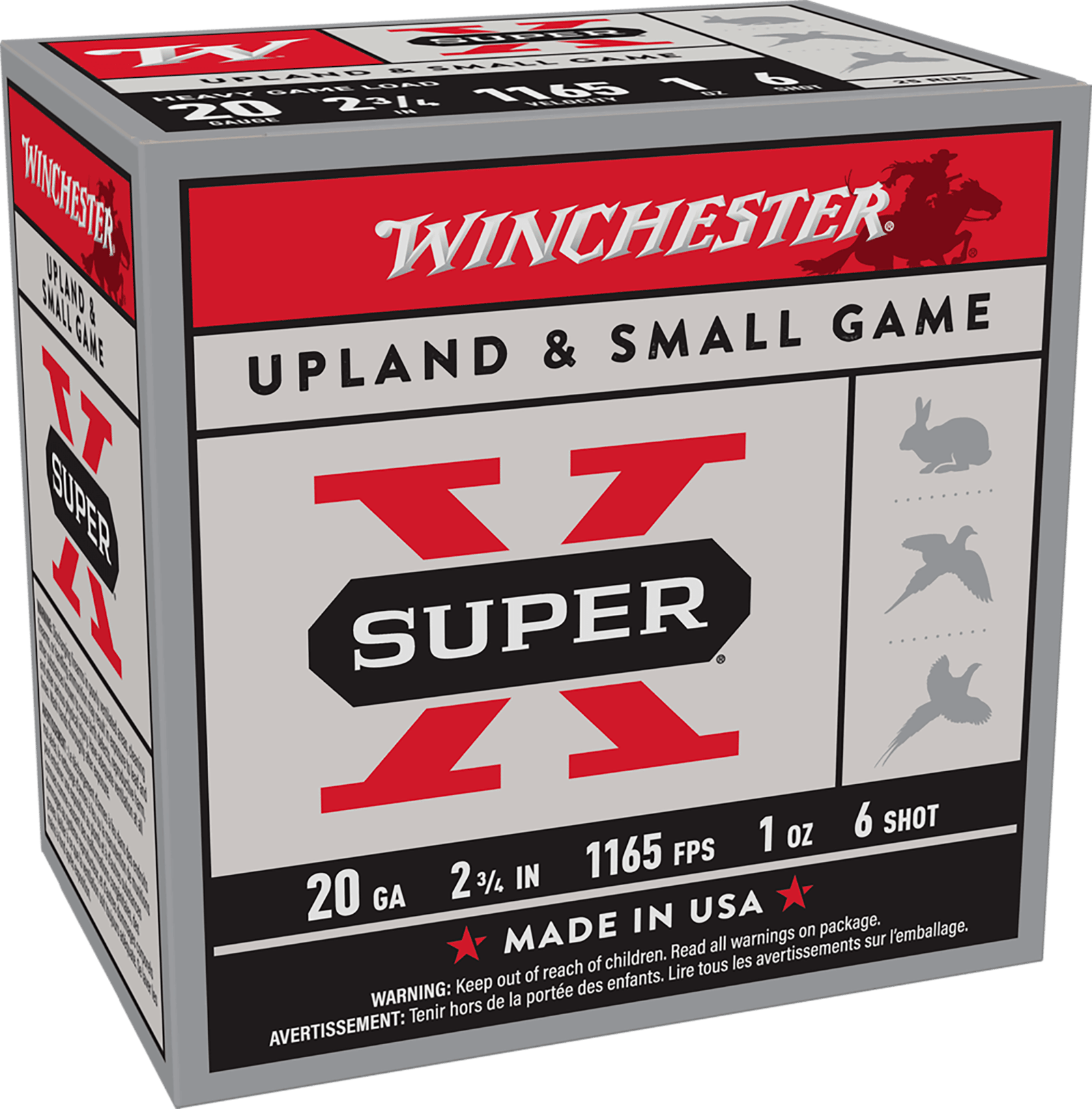Winchester Ammo XU20H6 Super X Heavy Game Load 20Gauge 2.75" 1oz 6Shot 25 Per Box/10 Case