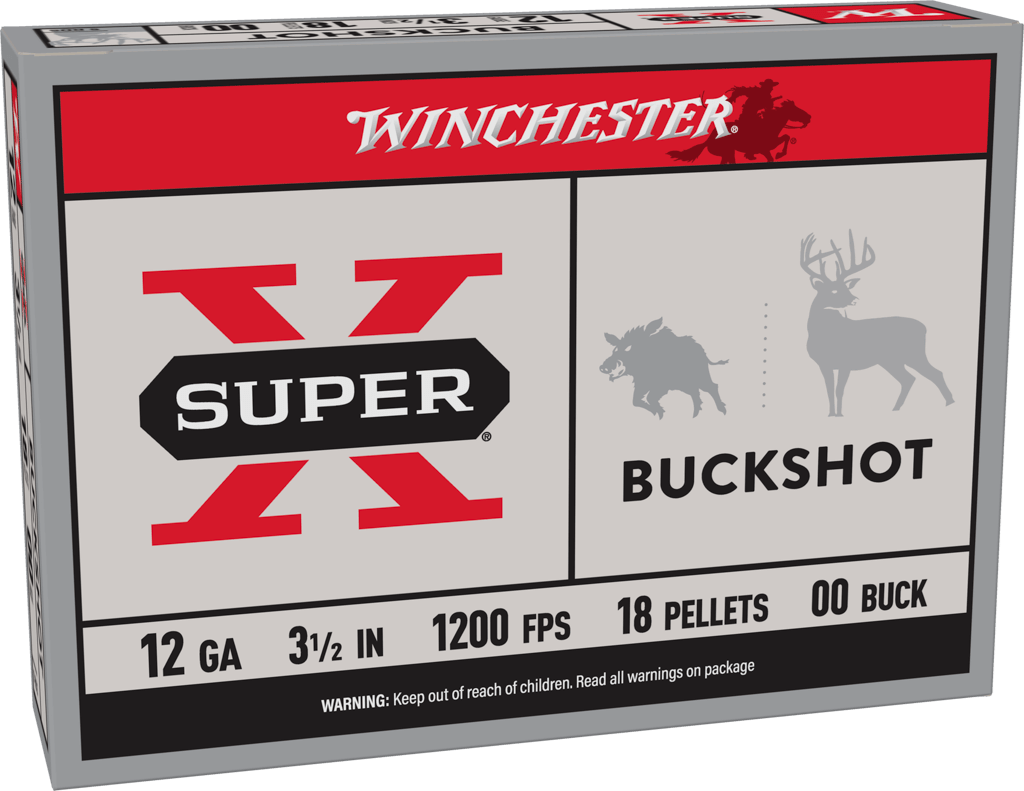 Winchester Ammo XB12L00 Super X  12Gauge 3.50" 18Pellets 00Buck Shot 5 Per Box/50 Case