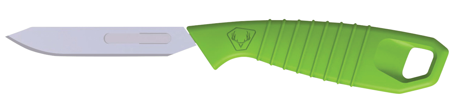 HME HMEKN-PRBBM Super Lite Replace a Blade Tanto Plain Stainless Steel Blade/Green TPR Handle Includes 5 Replacement Blades/Sheath