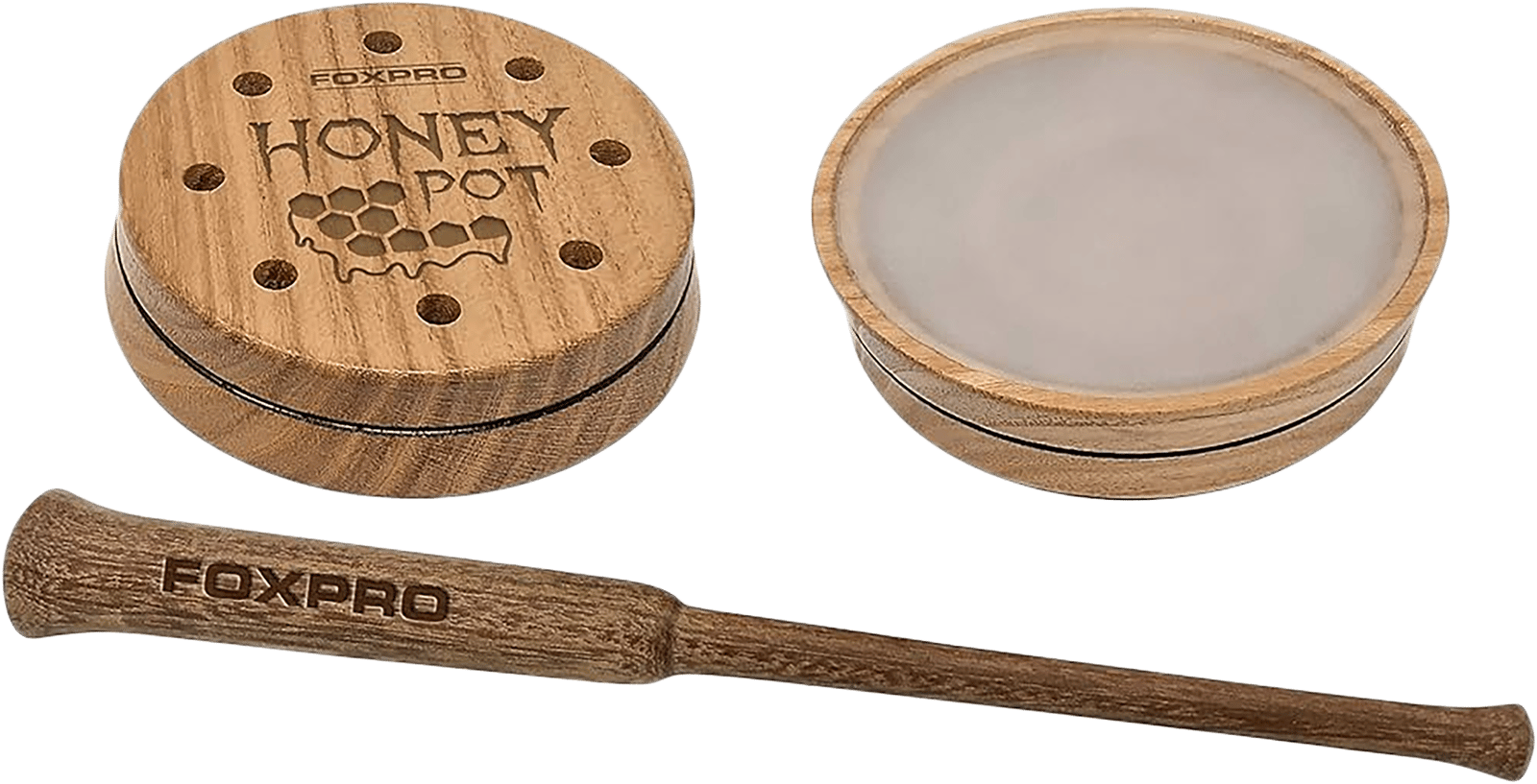 Foxpro HPCRYSTAL Honey Pot  Friction Call Turkey Sounds Attracts Turkeys Natural Honey Locust Wood/Crystal