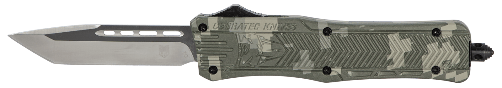 CobraTec Knives MADCCTK1MTNS CTK-1  Medium 3" OTF Tanto Plain D2 Steel Blade/Army DigiCamo Aluminum Handle Features Glass Breaker Includes Pocket Clip