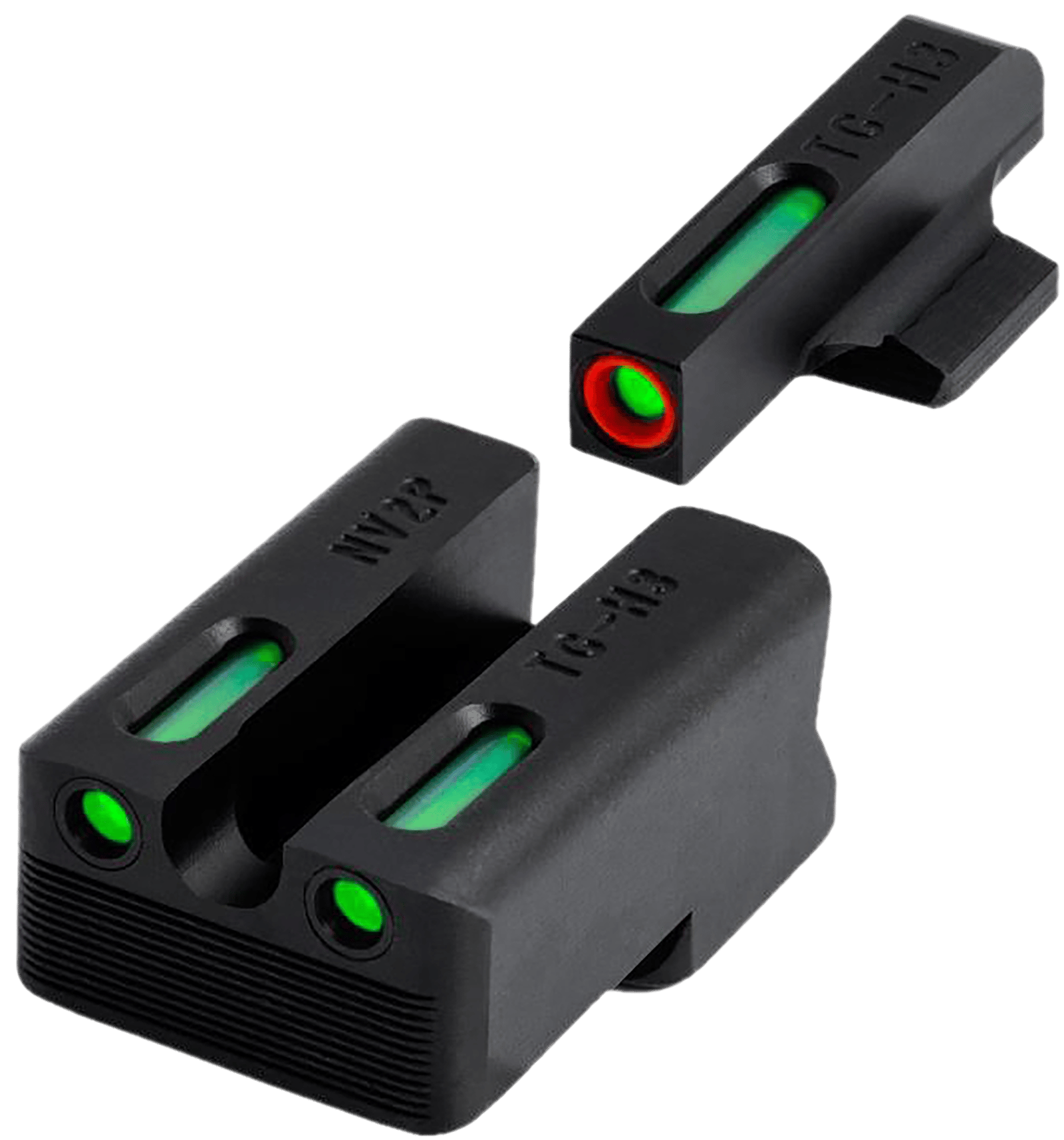 TruGlo TGTG13RS3PC TFX Pro  Green Tritium & Fiber Optic Orange Outline Front Sight Green Tritium & Fiber Optic Rear Sight