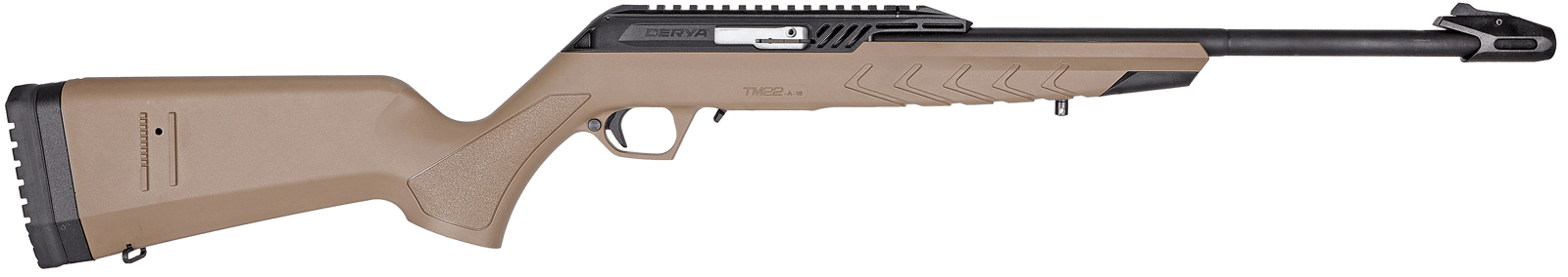 Derya Firearms TM22.STAN.FDE.18 TM22 Standard Full Size 22 LR 10+1 18" Black Target Barrel, Black Anodized Aluminum Receiver w/Picatinny Rail, Flat Dark Earth Adjustable Polymer Stock