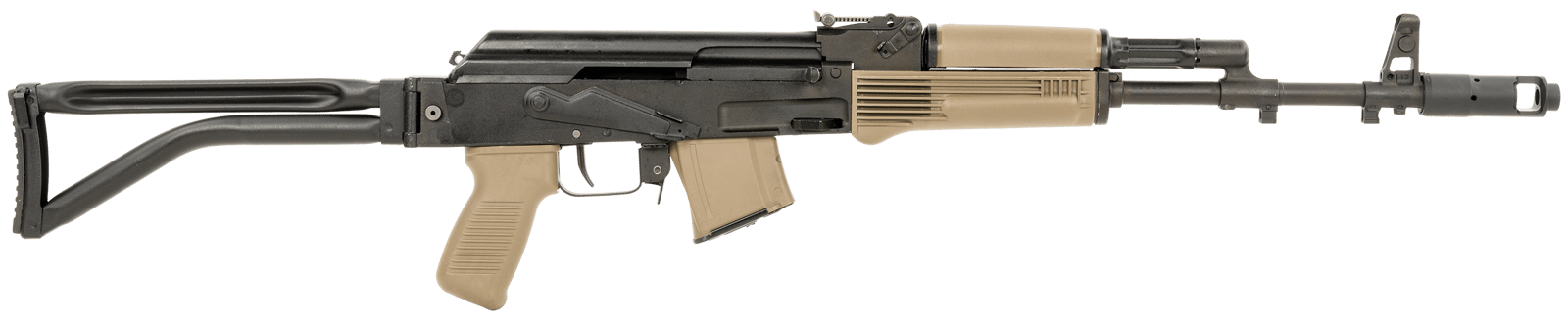 Arsenal SAM7SF-84EFDEM SAM7SF 84E 7.62x39mm 16.33" 10+1, Black Rec, Folding Stock, FDE Polymer Grip/Handguard, Muzzle Brake, Ambi Safety, Adj. Sights, Enhanced FCG