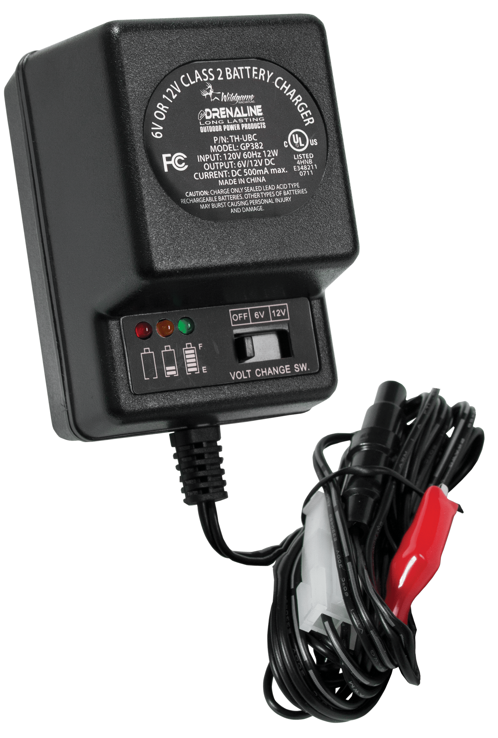 Wildgame Innovations WGIWGIBC0005 Battery Charger  Black 6 Volt-12 Volt