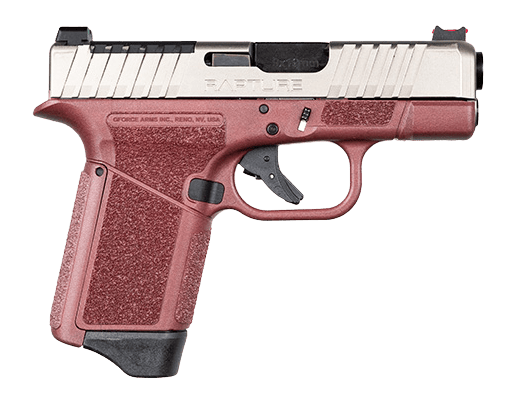 Gforce Arms GF932512CN Rapture  Sub-Compact Frame 9mm Luger 12+1 3.25" Black Steel Barrel, Nickel Steel Optic Cut/Serrated Slide, Red Cerakote Polymer Frame, Shield RMSc/RMR Footprint