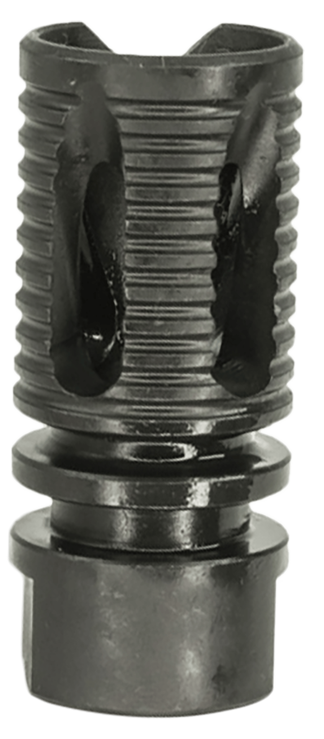 Lead & Steel Llc LSSAWFH12X28 Saw Style Flash Suppressor  1/2"-28 tpi Black 4140 Steel Closed Tine