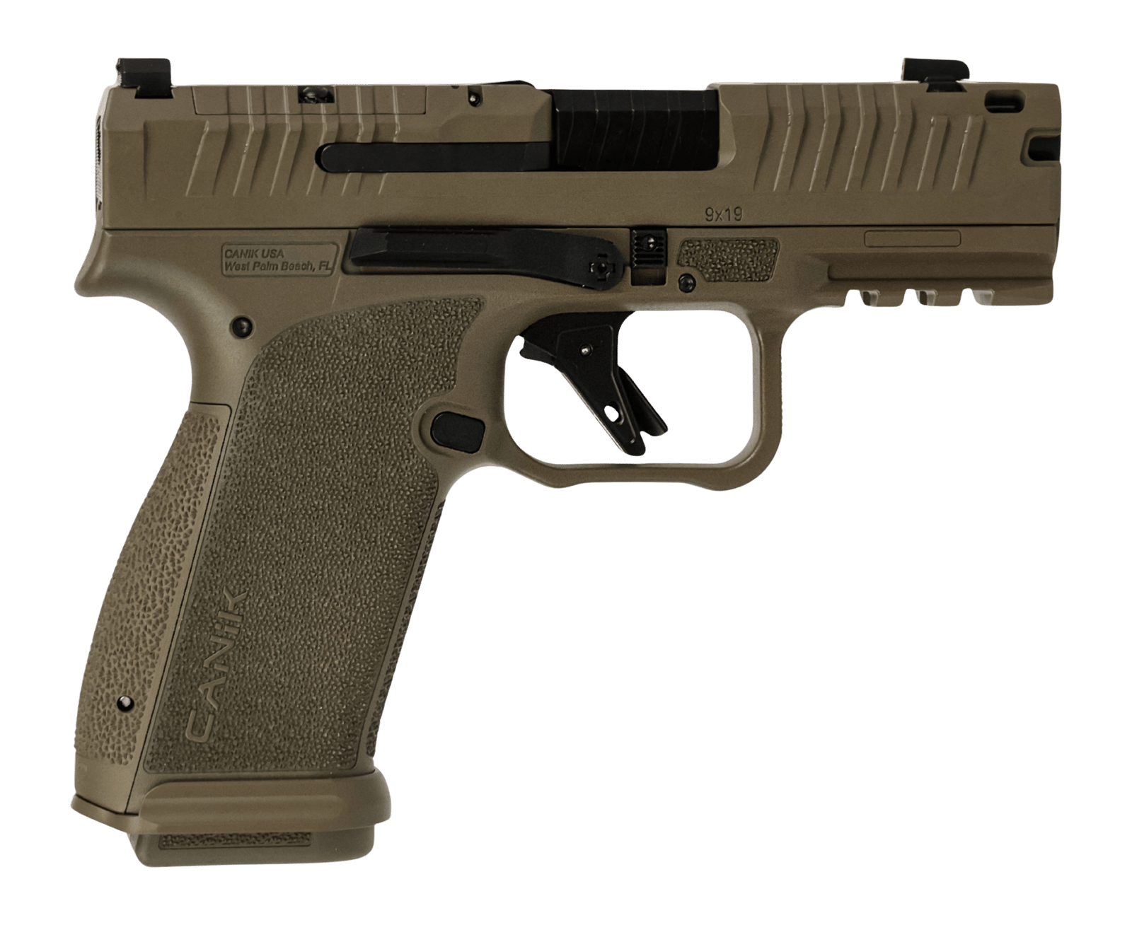 Canik HG8328D-N Mete MC9 Prime 9mm Luger 17+1 3.64" Black Compensated Barrel, Flat Dark Earth Cerakote Steel Optic Ready/Serrated Slide, FDE Polymer Frame w/Picatinny Rail, Textured Grip