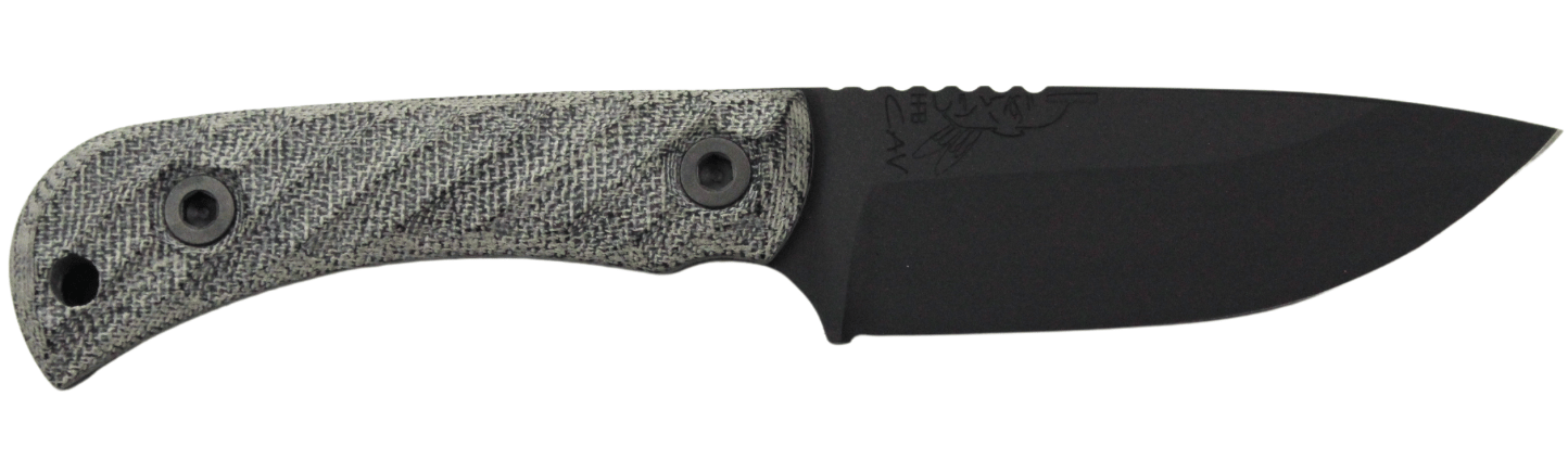 HALF FACE BLADES CAVNER JR 3.5" BLADE, 7.5"OA, S45VN ARMOR BLK, GRY MICARTA GRIP