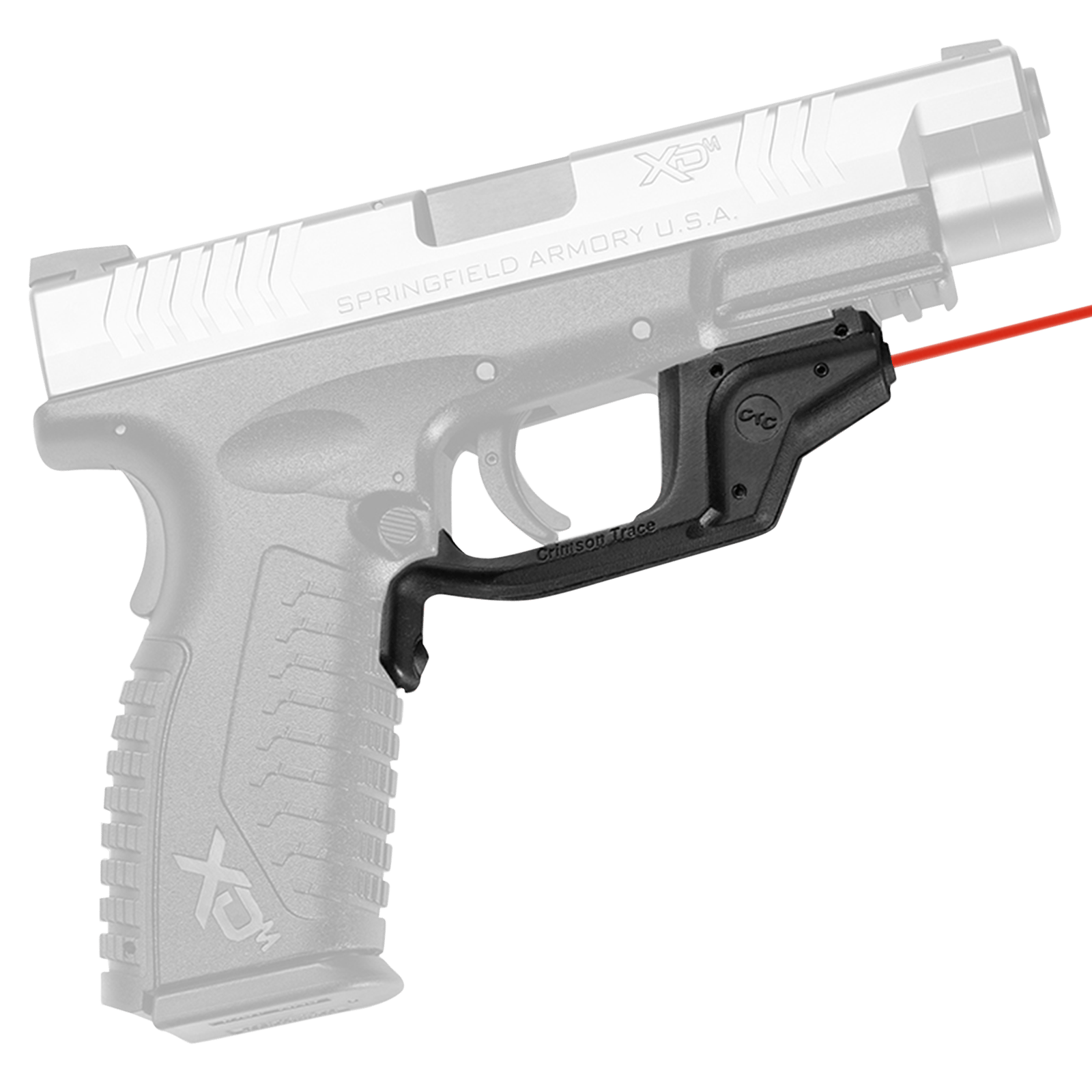 Crimson Trace 0160901 Laserguard  Fits Springfield XD/XD M (Except Tactical/Service XD Gen 1 w/Single Rail Notch), Red Laser Black Polymer