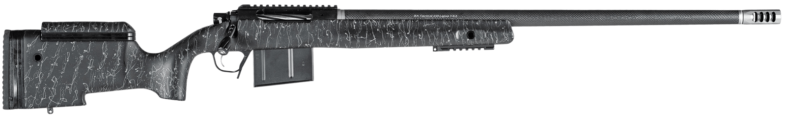 Christensen Arms CA10270H85281 BA Tactical Long Range 6.5 Creedmoor 4+1 26" Carbon Fiber Barrel, Black Nitride Finish, Black with Gray Webbing Stock