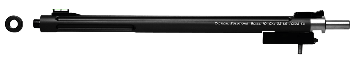 Tactical Solutions 1022TDMB X-Ring Barrel 22 LR 16.50" Black Matte Finish Aluminum Material Bull with Fluting, Threading & Sights for Ruger 10/22 Takedown