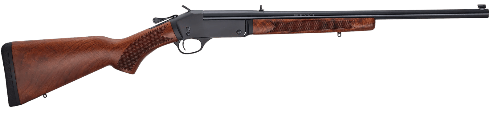 Henry H0154570 Single Shot  45-70 Gov Caliber with 1rd Capacity, 22" Barrel, Overall Blued Metal Finish & American Walnut Stock, Right Hand (Full Size)