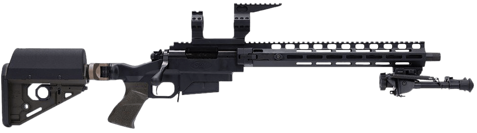Larue Tactical LTBCSIETE308W OD Green  308 Win 5+1 Match Grade Threaded Barrel, 15" M-LOK Handguard, Black Picatinny Rail Receiver, Adj RAT OD Green Stock, A-PEG OD Green Grip, Briefcase, Bipod