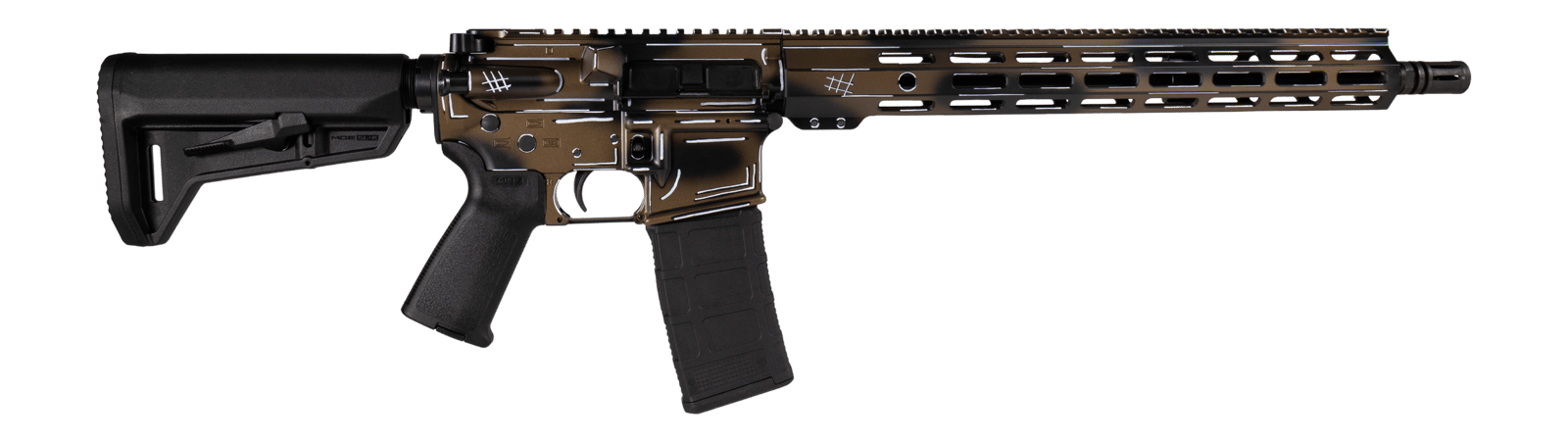 Shark Coast Tactical SCC101952AFDECC Anime-15  5.56 NATO 10+1 16" Black Nitride Barrel, Flat Dark Earth Cerakote Aluminum Receiver w/Picatinny Rail, M-LOK Handguard, Black Polymer Stock & Black Polyme