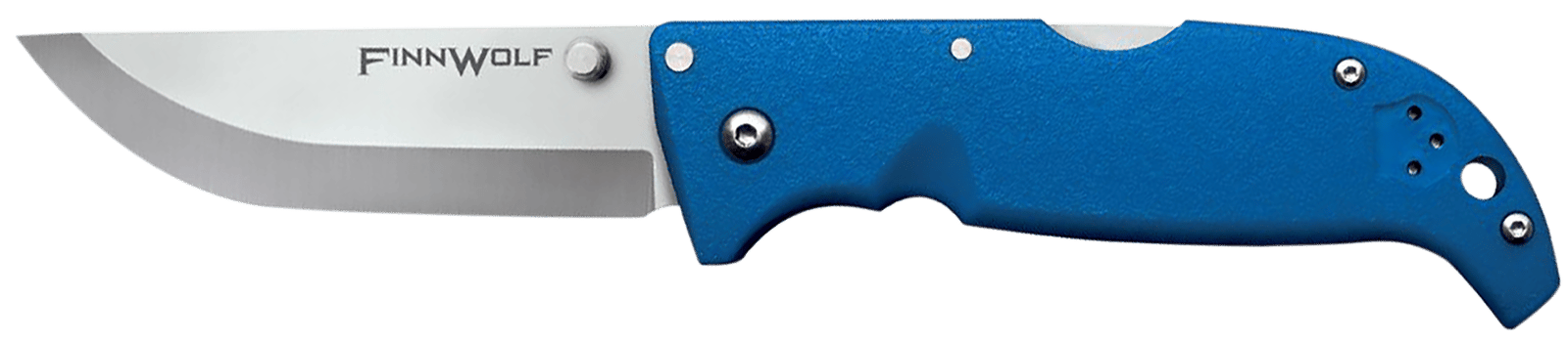 Cold Steel CS20NPG Finn Wolf 3.50" Folding Straight Back Plain Satin Polished AUS-8A SS Blade/Blue Griv-Ex Handle Includes Pocket Clip
