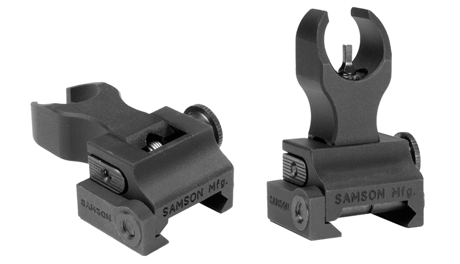 Samson 020003301 Quick Flip Front Sight Gas Block Extended Height (A2)  Black Hardcoat Anodized Flip Up for AR-15