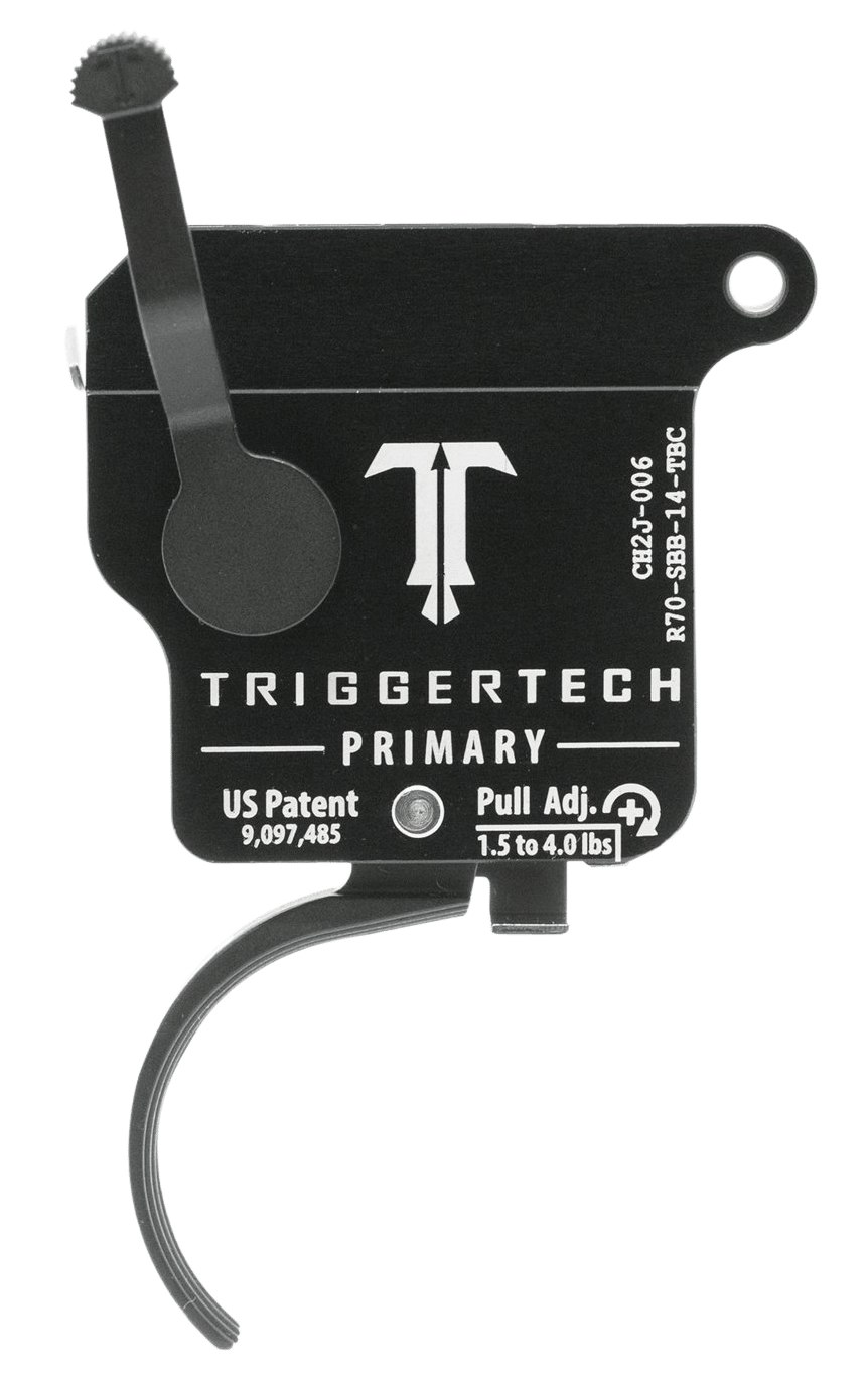 TriggerTech R70SBB14TBC Primary Single-Stage Traditional Curved Trigger with 1.50-4 lbs Draw Weight for Remington 700 Right