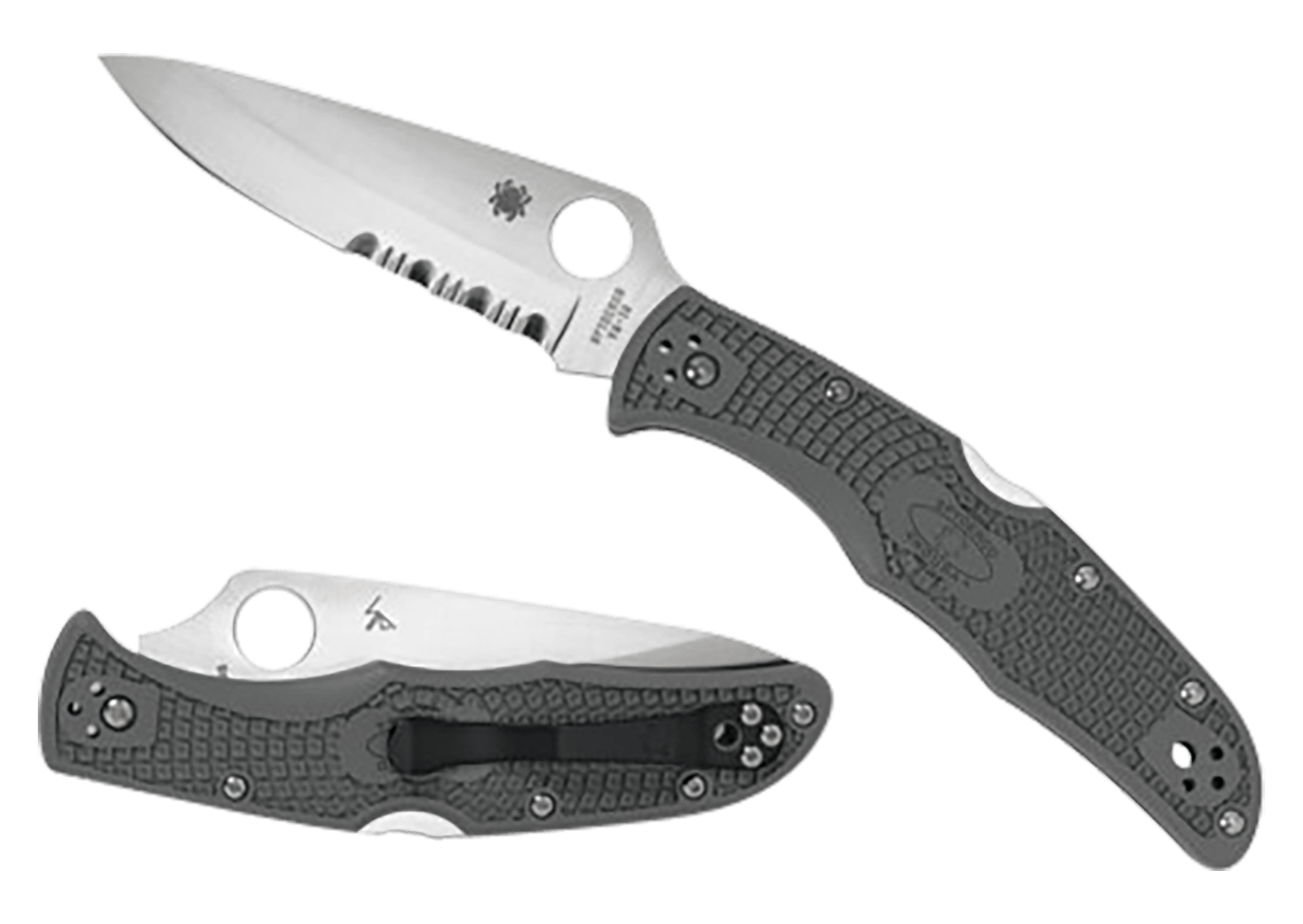 Spyderco C10PSFG Endura 4 Lightweight 3.75" Folding Part Serrated Satin VG-10 SS Blade/Foliage Green Bi-Directional Texturing FRN Handle Includes Pocket Clip