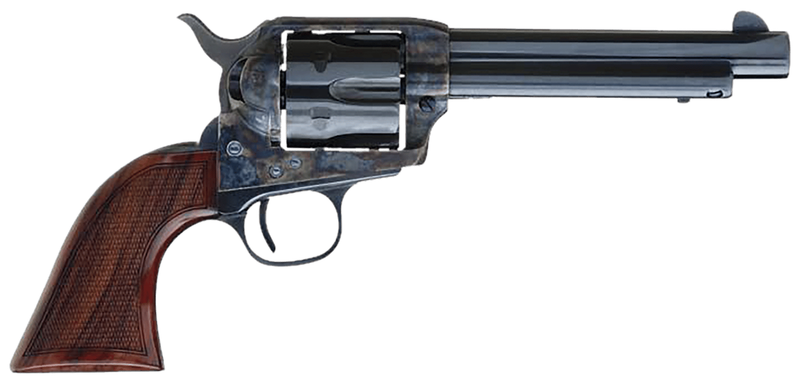 Cimarron AR411 Arizona Ranger 45 Colt (LC) 6 Shot, 5.50" Blue w/Engraved "Arizona Ranger" Steel Barrel, Blued Cylinder, Color Case Hardened Steel Frame, Checkered Walnut Grip, Exposed Hammer