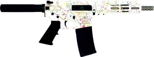 GLFA AR15 PISTOL 223 WYLDE 7.5" S/S BBL SPLATTER WHITE