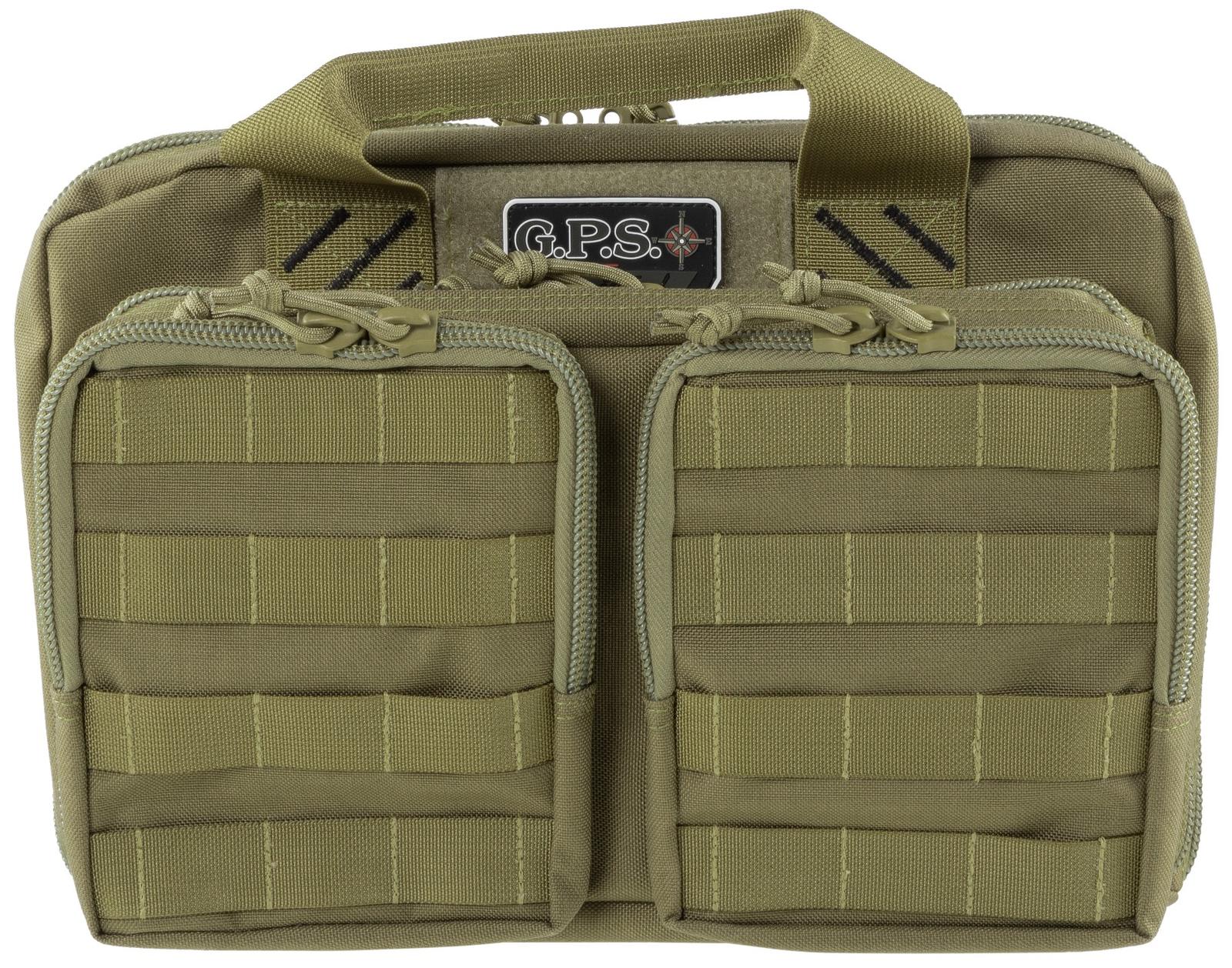 GPS Bags T1312PCT Tactical Quad +2 Tan 1000D Polyester with YKK Lockable Zippers, 8 Mag Pockets, 2 Ammo Front Pockets, Visual ID Storage System & Holds Up To 6 Handguns