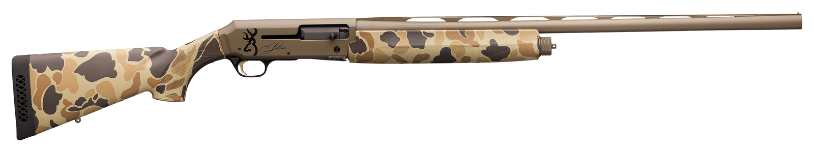 Browning 011430204 Silver Field 12 Gauge with 28" Barrel, 3.5" Chamber, 4+1 Capacity, Flat Dark Earth Cerakote Metal Finish & Vintage Tan Camo Synthetic Stock Right Hand (Full Size)