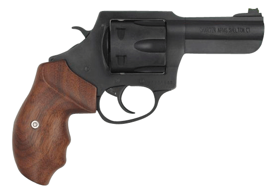 Charter Arms 63546 Professional 357 Mag 6 Shot, 3" Black Nitride Steel Barrel, Cylinder & Frame w/Walnut Finger Grooved Grip