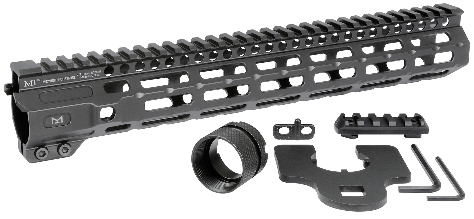 Midwest Industries MICRM12625 M-Series Aluminum Black Hardcoat Anodized AR Platform 12.62"