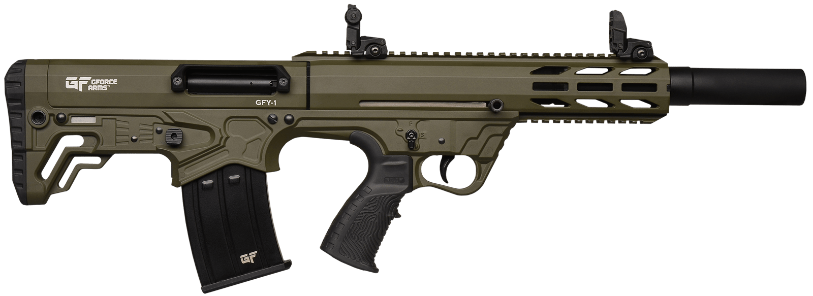 Gforce Arms GFY11220ODG GFY-1 USA 12 Gauge Semi-Auto 3" 5+1 18.50" Black Threaded Barrel, OD Green Cerakote Aluminum Receiver w/Picatinny Rail, OD Green Bullpup Polymer Stock, Polymer Grip