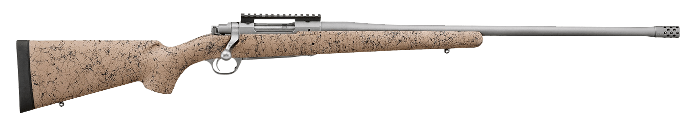Ruger 57153 Hawkeye FTW Hunter Full Size 308 Win 4+1 24" Matte Stainless Steel Threaded Barrel, Picatinny Rail Stainless Steel Receiver, Speckled Tan/Black HS Precision Synthetic Stock