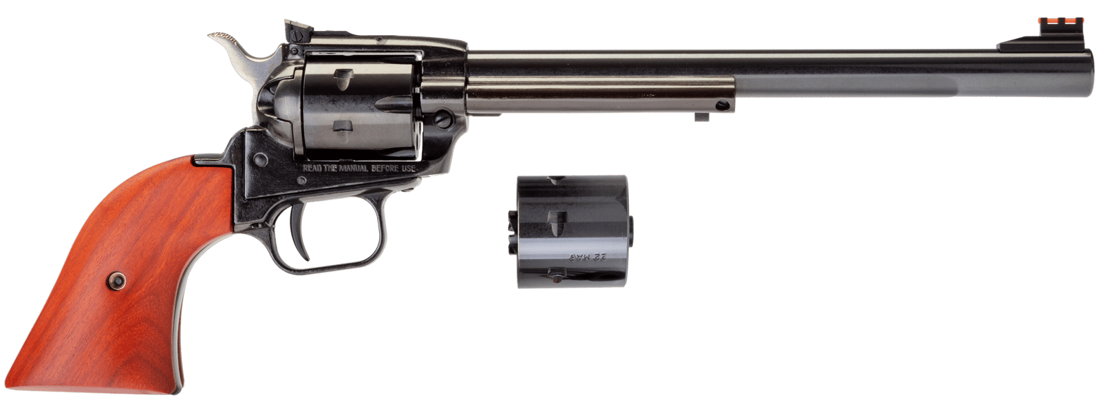 Heritage Mfg RR22MB9AS Rough Rider 22 LR/22 WMR 6 Shot, 9" Black Steel Barrel, Black Zinc Alloy Frame, Black Cylinder Cocobolo Grip, Hammer/Thumb Safety, Exposed Hammer