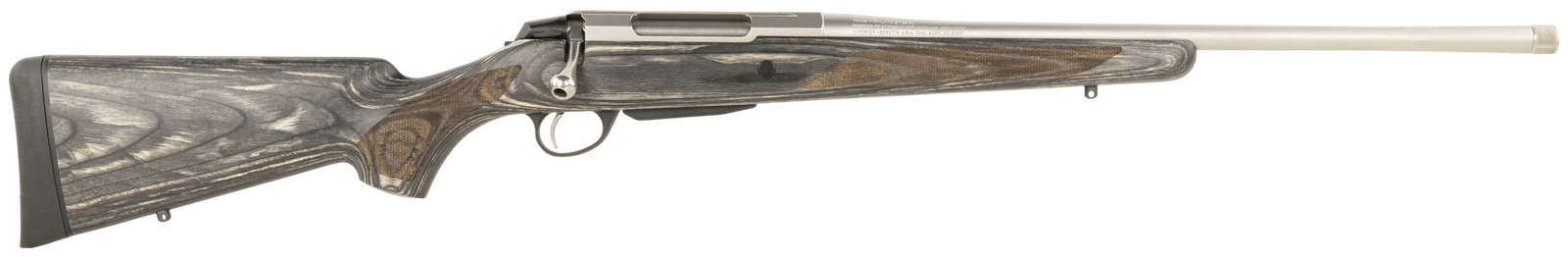Tikka JRTXG31520MT T3x Laminated Full Size 243 Win 3+1 20" Stainless Threaded Barrel, Stainless Steel Drilled & Tapped Receiver, Oil Gray Fixed Laminate Stock, Right Hand