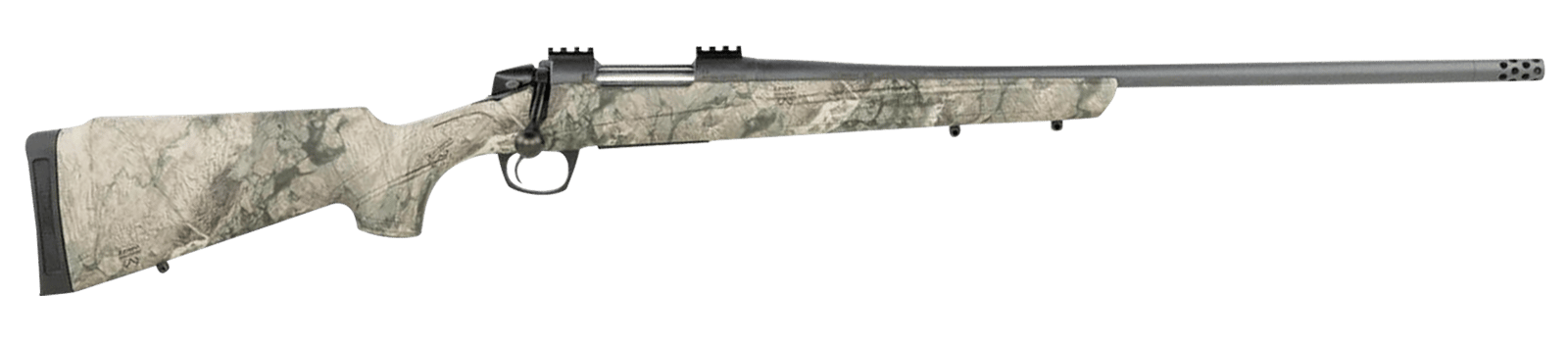 CVA CR6981 Cascade Full Size 300 Win Mag 3+1, 24" Sniper Gray Cerakote Steel Threaded Barrel, Sniper Gray Cerakote Steel Receiver, Exclusive Realtree Rockslide Fixed w/SoftTouch Stock, Right Hand