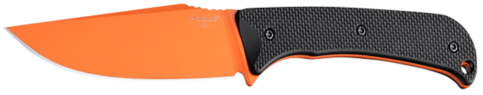 Hogue 35859 Extrak XL 3.90" Fixed Clip Point Plain Blaze Orange Cerakote CPM M4 Tool Steel Blade, Black Textured G10 Scales Handle