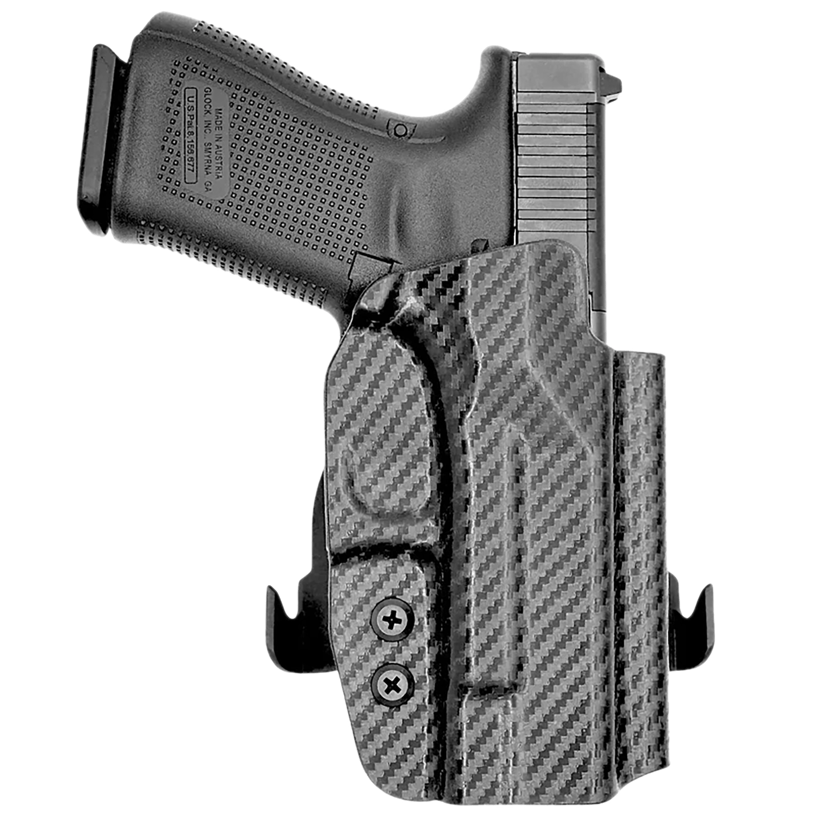 Rounded Gear GLK192332CFRHOWBPDL Paddle Holster OWB Black Carbon Fiber Kydex Fits Glock 19 Right Hand