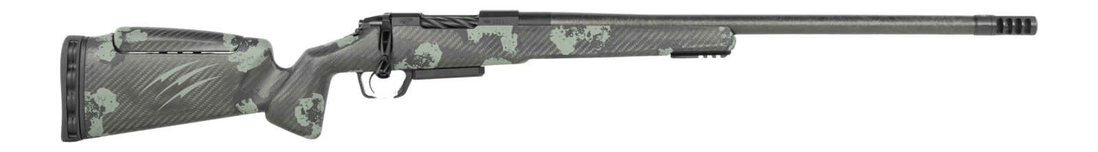 Fierce Firearms RIVSCX22CM22BF Carbon Rival XP 2.0 22 Creedmoor 3+1 22" Carbon Fiber Match Grade Barrel, Black Cerakote Stainless Steel Drilled & Tapped Receiver, Forest Camo Push Button Adj Cheek Pie