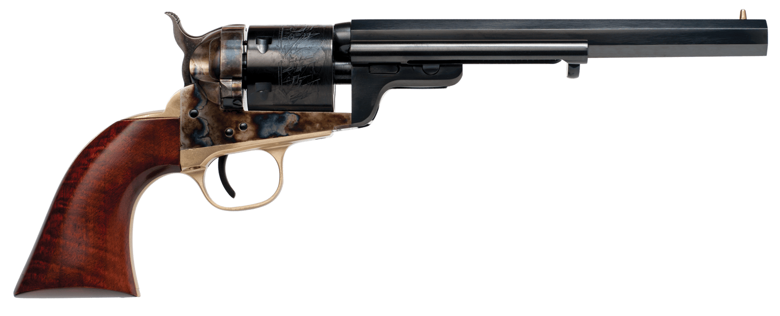 Cimarron CA925 1851 Richards-Mason 38 Special 6 Shot, 7.50" Blued Octagon Barrel & Cylinder, Color Case Hardened Steel Frame, Brass Bead Front Sight, Walnut Grip