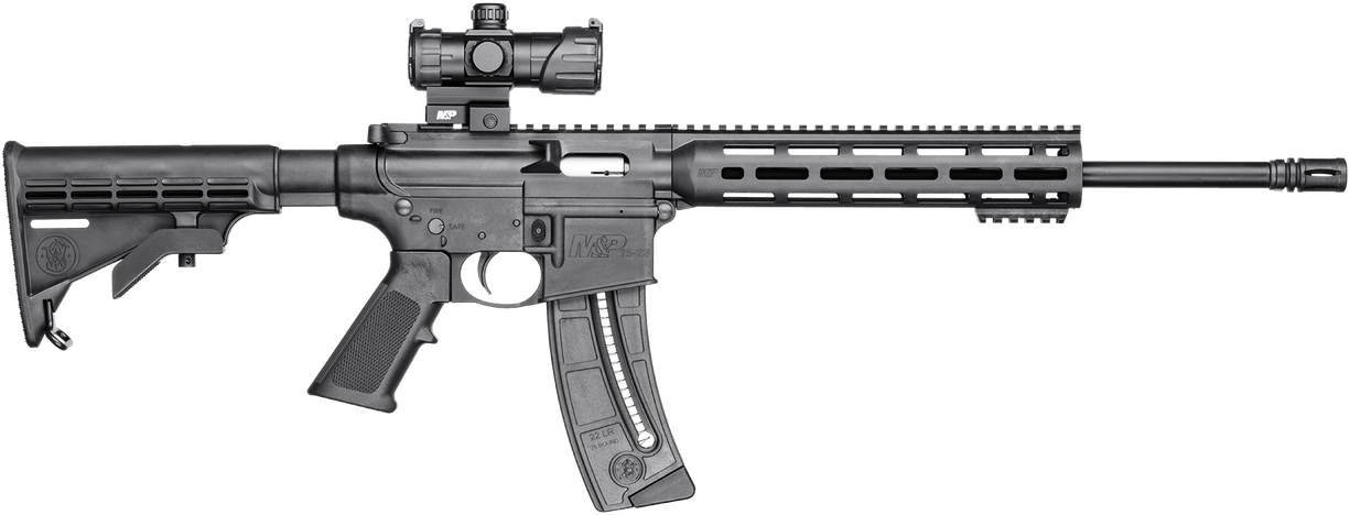 Smith & Wesson 12722 M&P15 Sport OR 22 LR 25+1 16.50" Black Threaded Barrel, Matte Black Aluminum Receiver w/Picatinny Rail, M-LOK Handguard, Black 6 Position Synthetic Stock, Black Polymer Grip, S&W