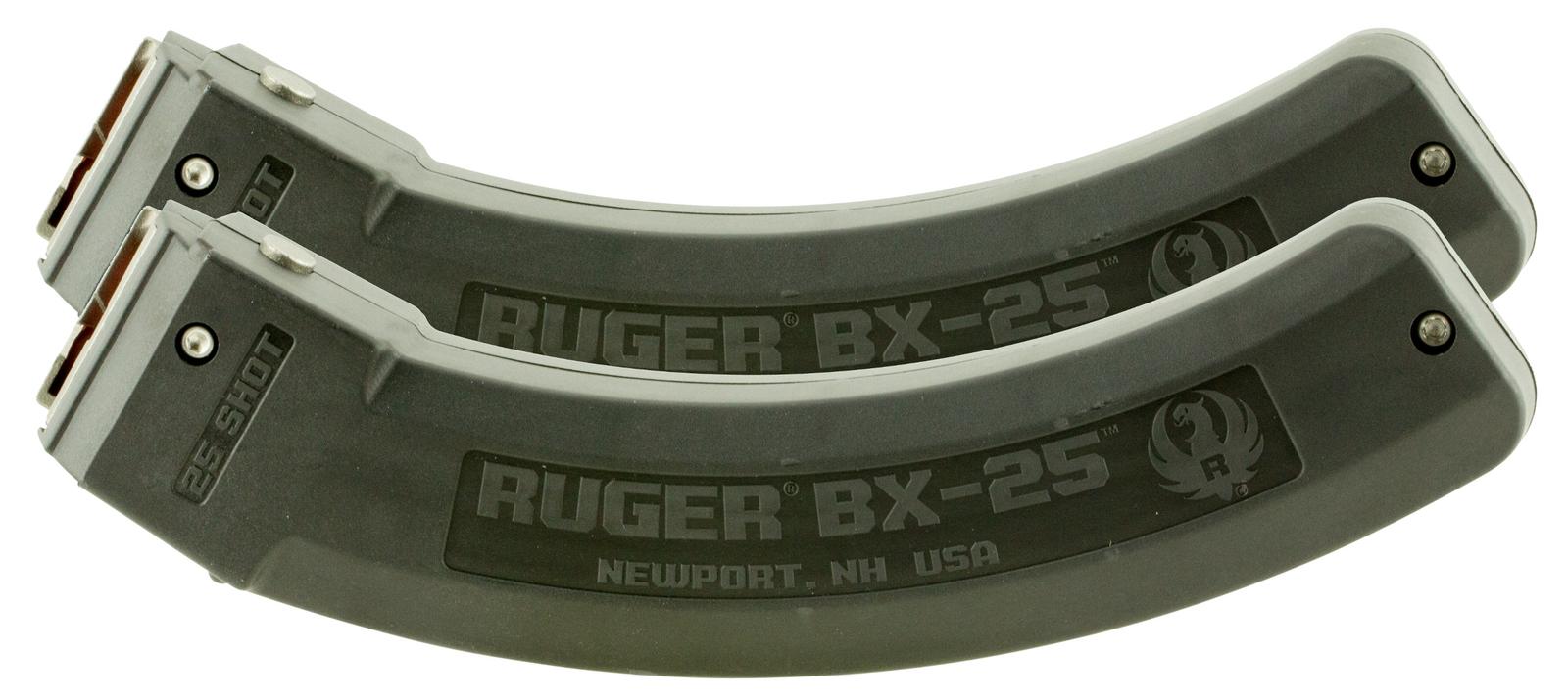 Ruger 90548 BX-25 Value Pack 25rd Magazine Fits Ruger 10/22/SR/77/Charger 22LR BX-25 Black 2 Pack