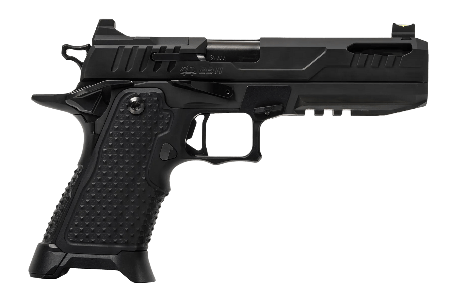 Oa Defense 2311 Pro Elite Full Size 9mm Luger 21+1 5" Black DLC Steel Optic Ready/Serrated Slide, Black Aluminum Frame w/Picatinny Rail, Black Aluminum Grip, Ambidextrous