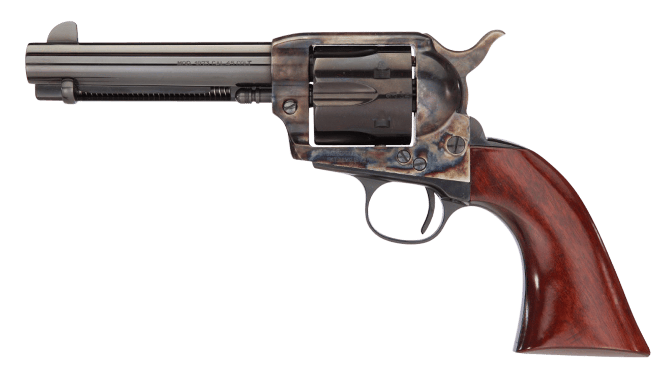 Taylors & Company 555148DE 1873 Cattleman Gunfighter 357 Mag 6rd 4.75" Blued Cylinder & Barrel Color Case Hardened Steel Frame Walnut Army Size Grip (Taylor Tuned)