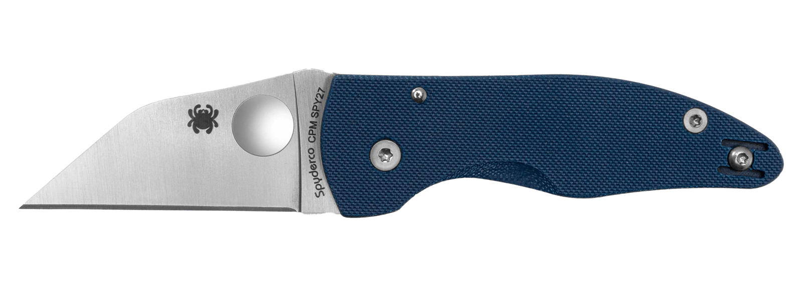 Spyderco C264GPCBL MicroJimbo 2.45" Folding Wharncliffe Plain Satin CPM SPY27 SS Blade, Cobalt Blue G10 Handle