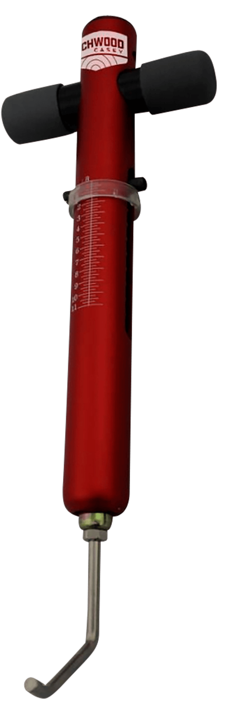 Birchwood Casey TRGSCL Trigger Scale Red Aluminum Body with Stainless Steel Trigger Pull & Rubber Black Handle for Firearms