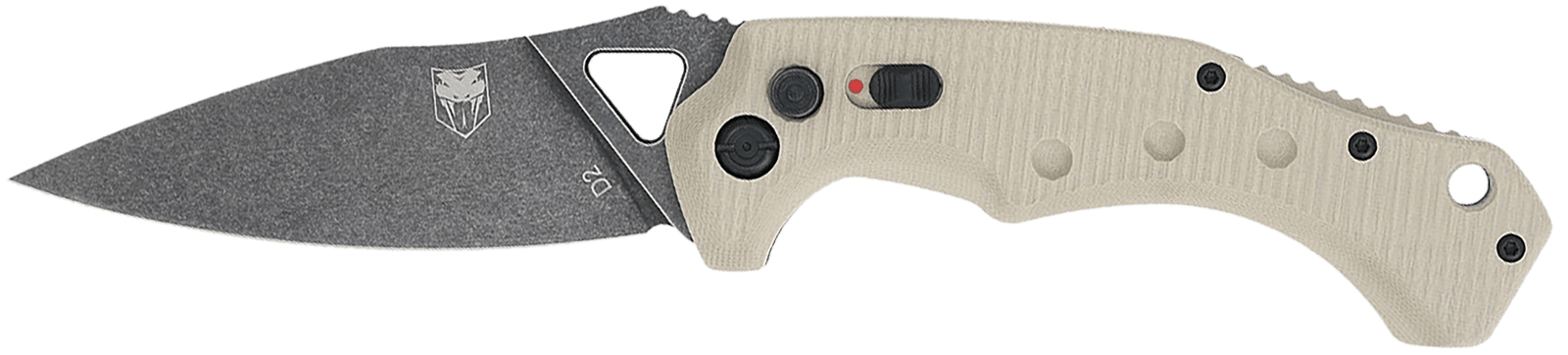 CobraTec Knives TANAFRYK Ryker 3.75" Folding Plain Black Stonewashed D2 Steel Blade, 5" Tan Textured G10 Handle