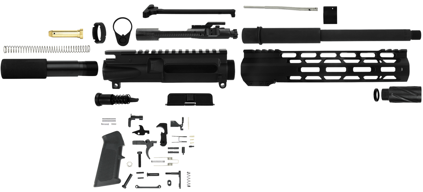 TacFire SSPK300LPK10 AR Build Kit Pistol Sports South Exclusive 300 Blackout AR Pistol Platform Black Parkerized Steel 5/8"x24