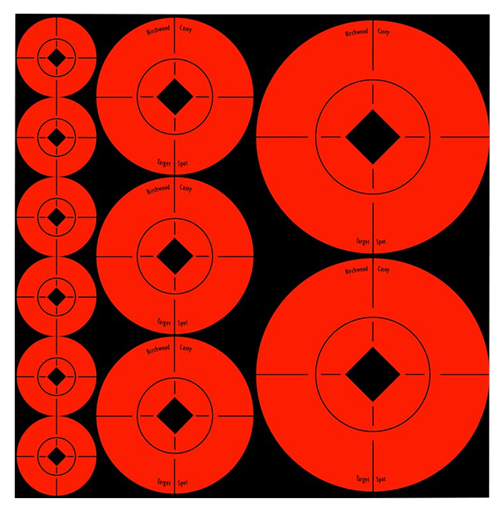 Birchwood Casey 33928 Target Spots Self-Adhesive Paper Black/Orange Bullseye 60 Pack
