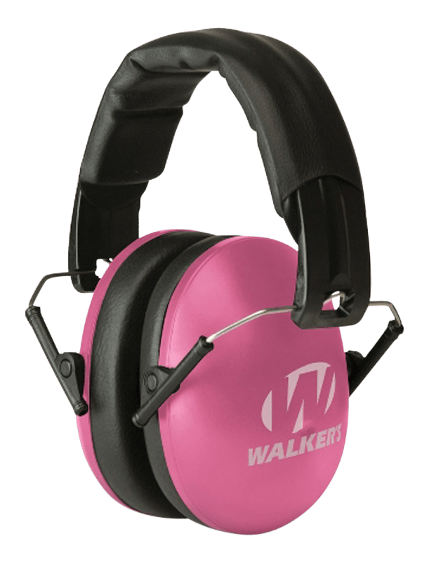 Walker's GWPYWFM2PNK Folding Muff 27 dB Over the Head Pink/Black Polymer Fits Youth/Women